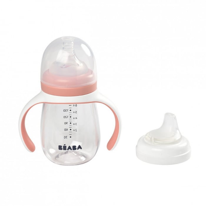 Beaba Biberon de invatare 2 in 1 din tritan 210ml Pink B913478