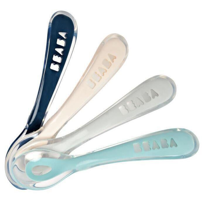 Beaba set 4 lingurite ergonomice silicon 8 luni+ Drizzle B913467