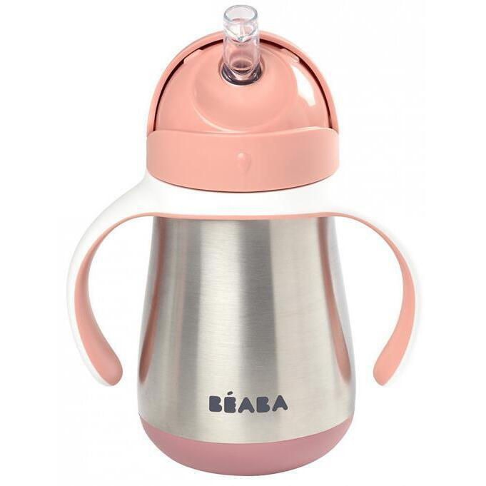 Beaba Cana cu pai din inox 250ml Roz B913482