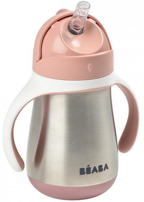 Beaba Cana cu pai din inox 250ml Roz B913482
