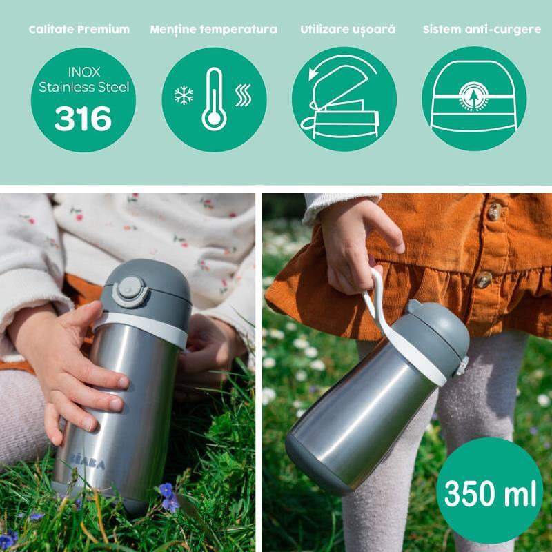 Beaba Termos inox 350ml Mineral Grey B913540