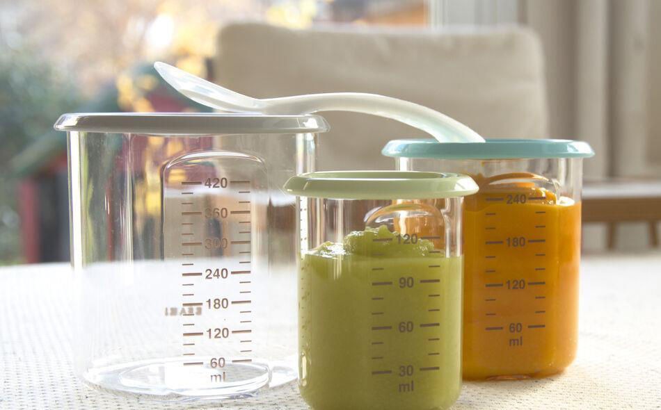 Beaba set 3 recipiente ermetice din tritan 120/240/420/Gri B912804