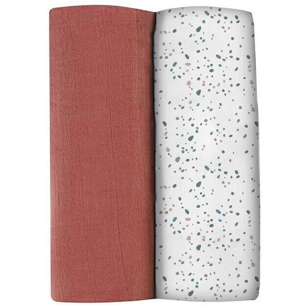 Beaba Set 2 Museline Bumbac 120/120 Hot Sauce/Terrazzo B920391