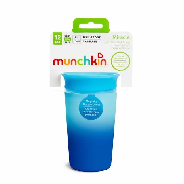 Munchkin 1pk 9oz MRCL Colour Changing Cup-Blue