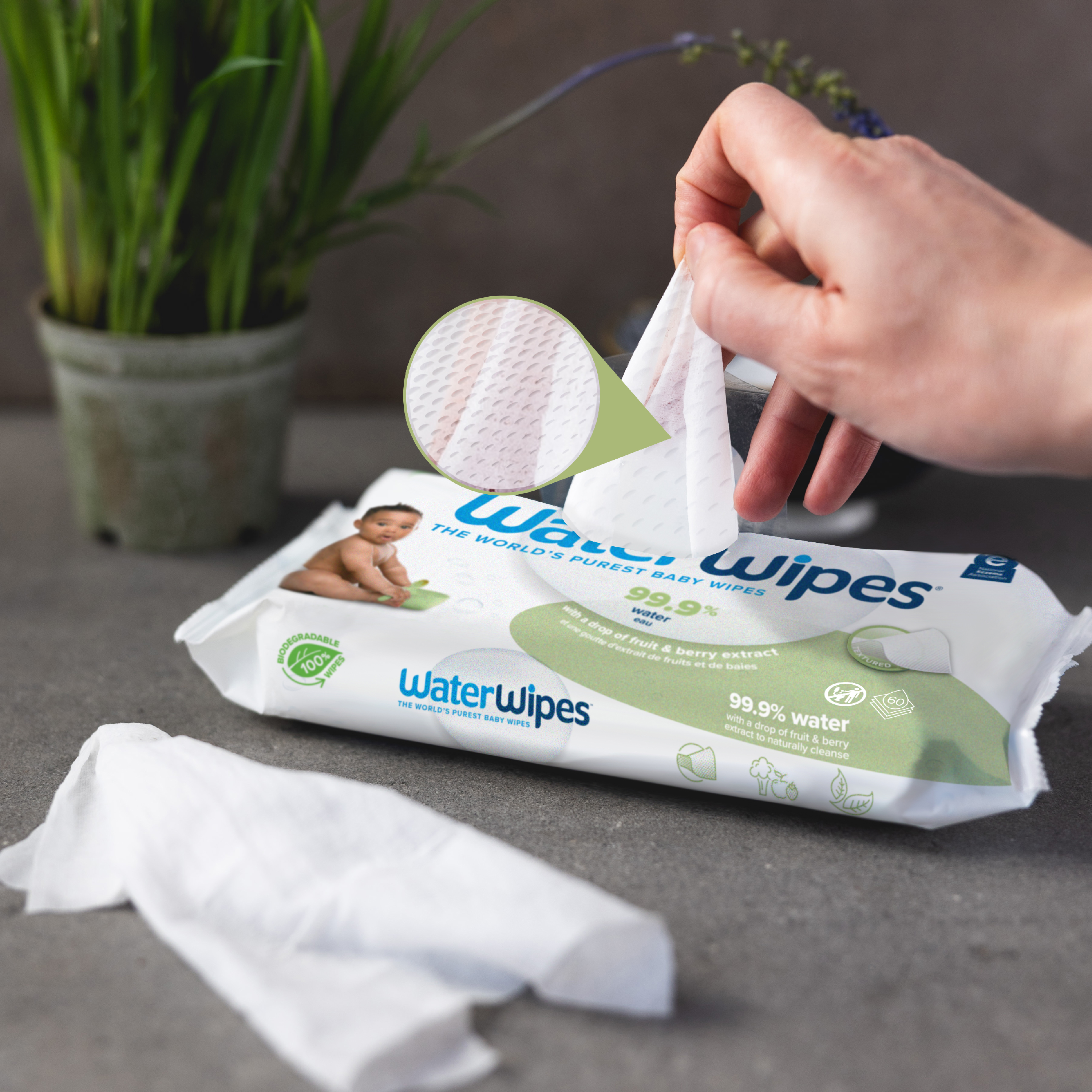 Servetele umede Water Wipes, Soapberry 4*60 buc