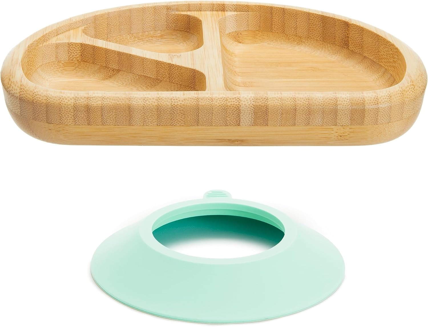Секционная тарелка с присоской из бамбука Munchkin
