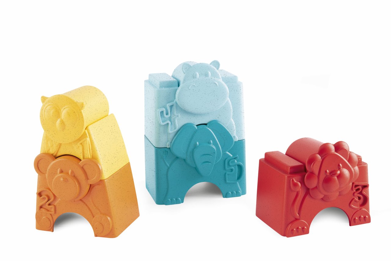 Jucarie Eco de stivuire 2 in 1 Chicco Turnuletul animalutelor, 9-36 luni