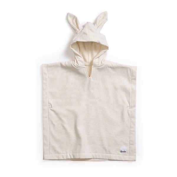 Halat pentru baie de tip poncho din bumbac, Elodie Vanilla White