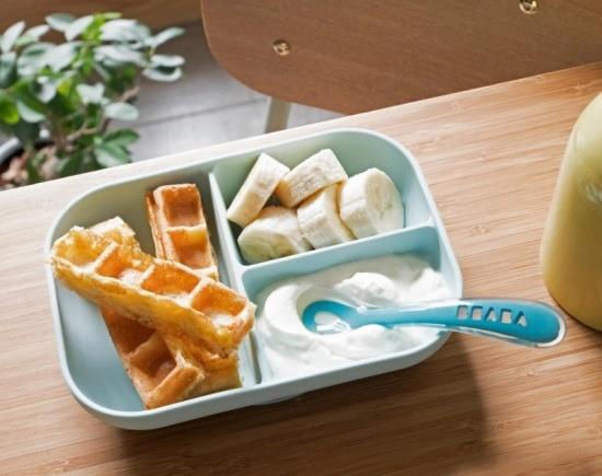 Beaba Set de masa silicon 2 piese Albastru B913455