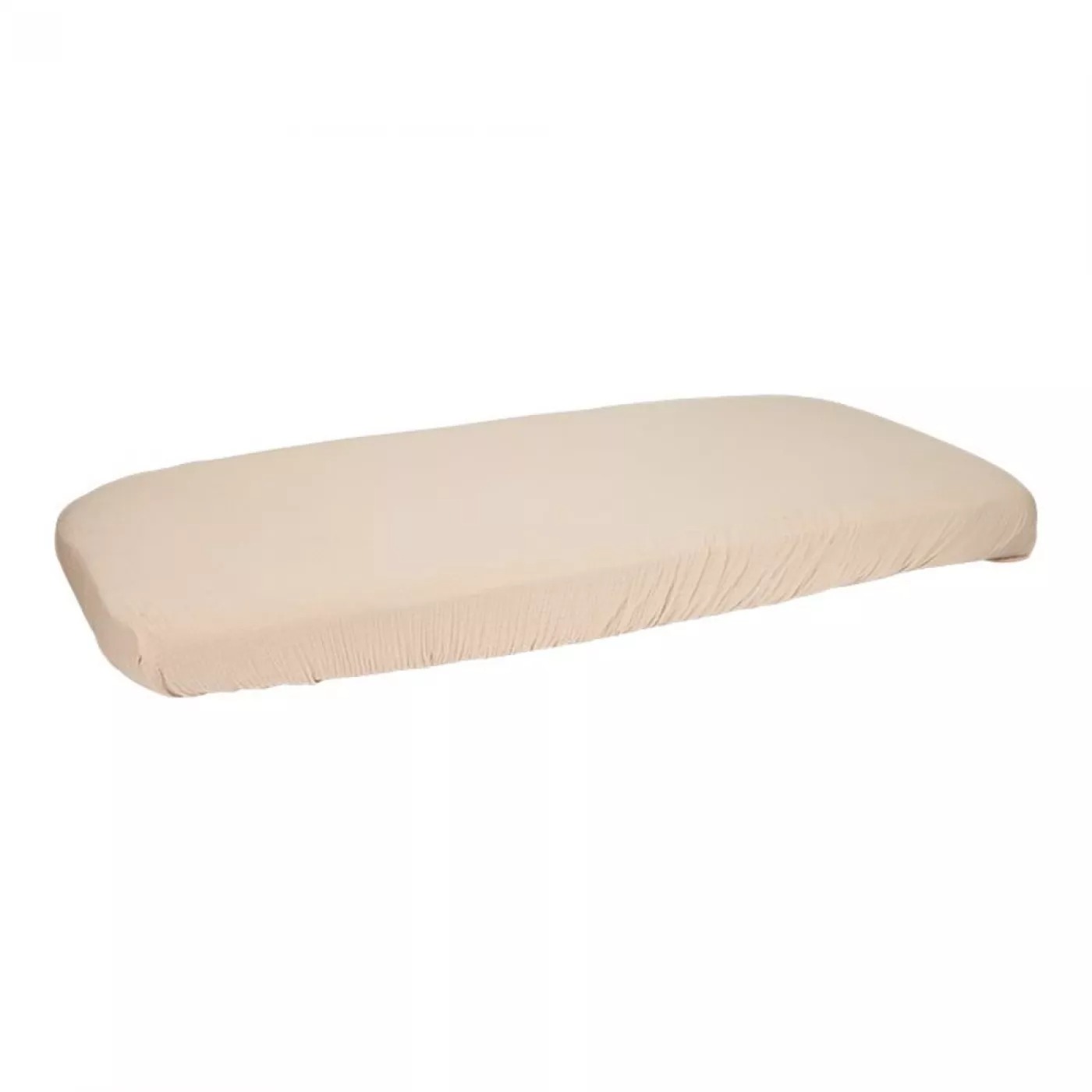 Cearsaf cu elastic pentru patut - Pure Beige - 60 x 120 cm - Little Dutch