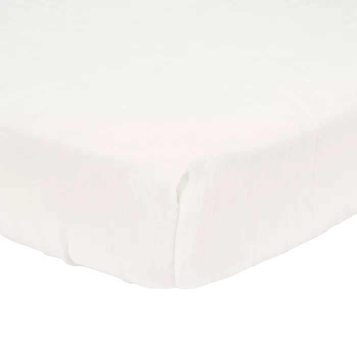 Cearsaf cu elastic pentru patut - Soft White - 60 x 120 cm - Little Dutch