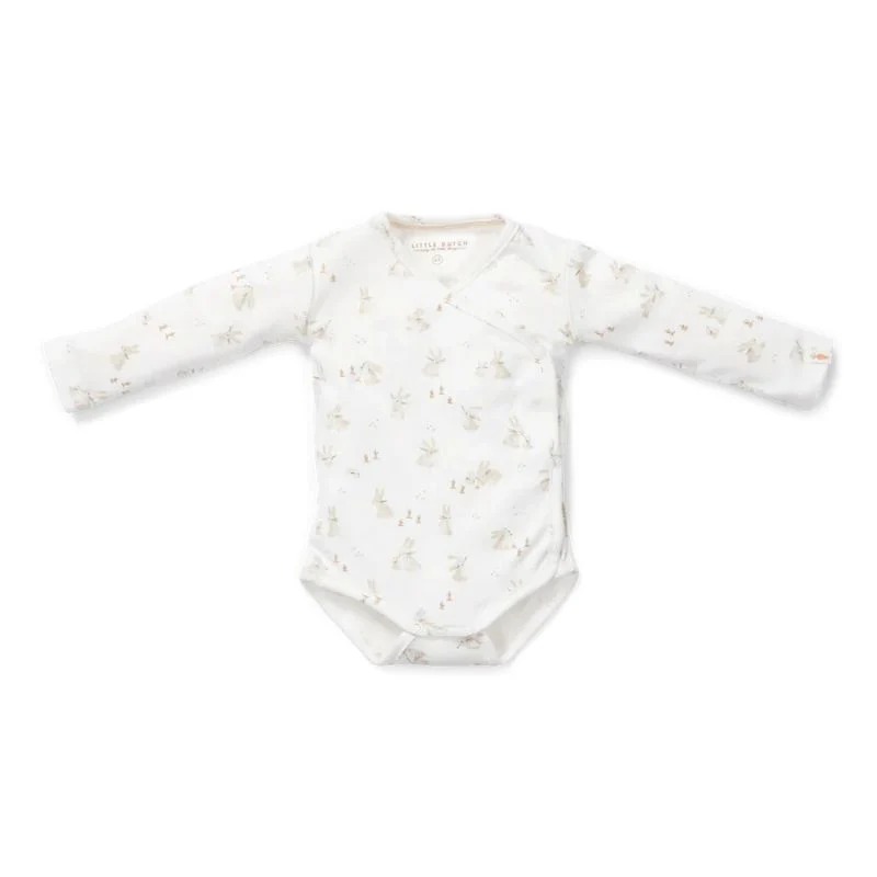 Body kimono cu maneca lunga din bumbac organic - Baby Bunny - Marime 44 - Little Dutch