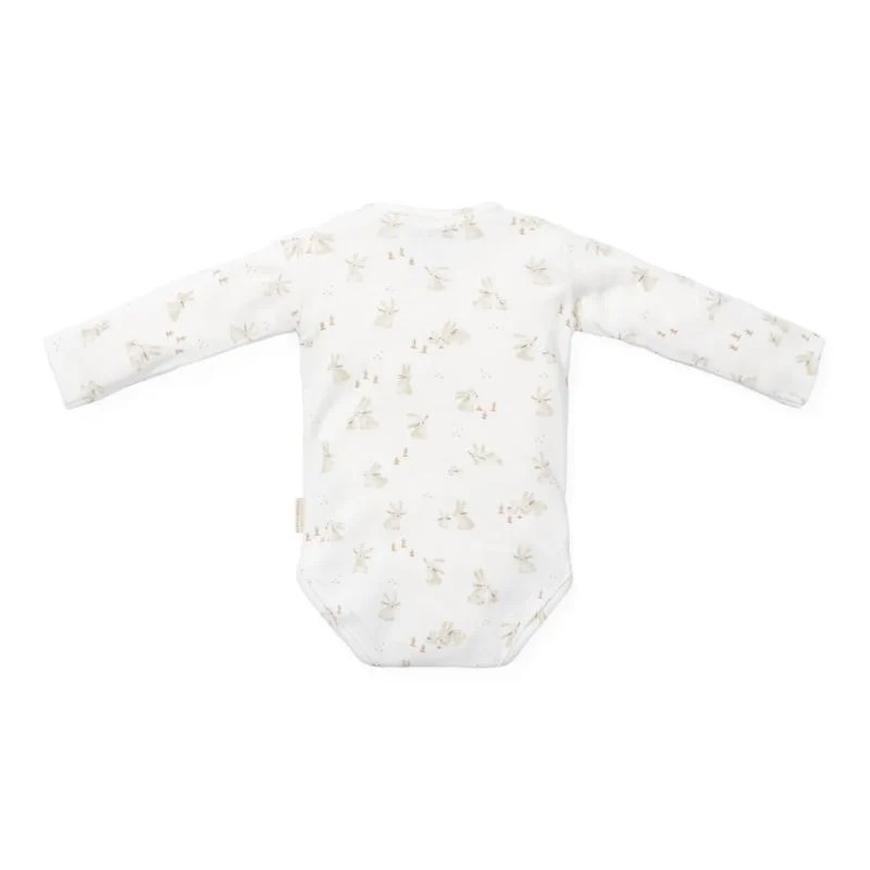 Body kimono cu maneca lunga din bumbac organic - Baby Bunny - Marime 62 - Little Dutch