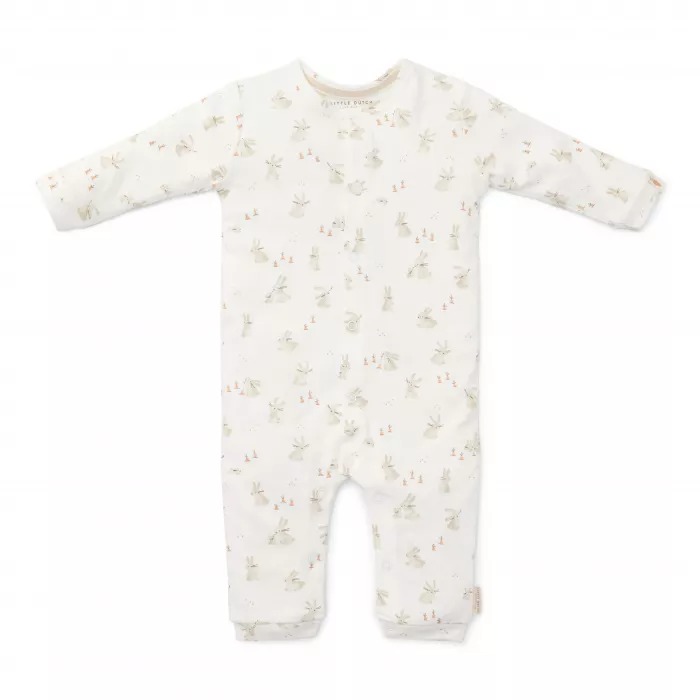 Salopeta din bumbac organic print complet - Baby Bunny - Marime 50 - Little Dutch