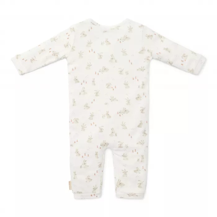 Salopeta din bumbac organic print complet - Baby Bunny - Marime 50 - Little Dutch