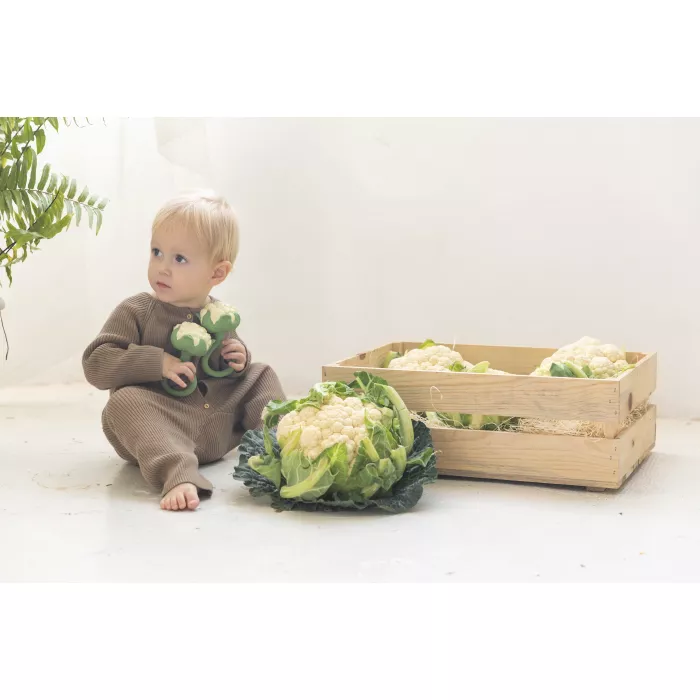Jucarie zornaitoare de dentitie din cauciuc natural - Cauliflower - Oli & Carol