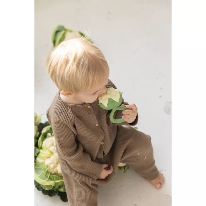 Jucarie zornaitoare de dentitie din cauciuc natural - Cauliflower - Oli & Carol