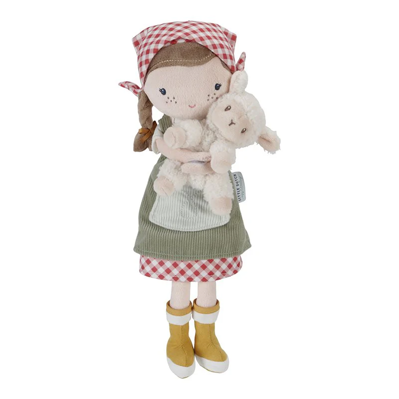 Papusa textila - Rosa cu oita - 35 cm - Little Farm - Little Dutch