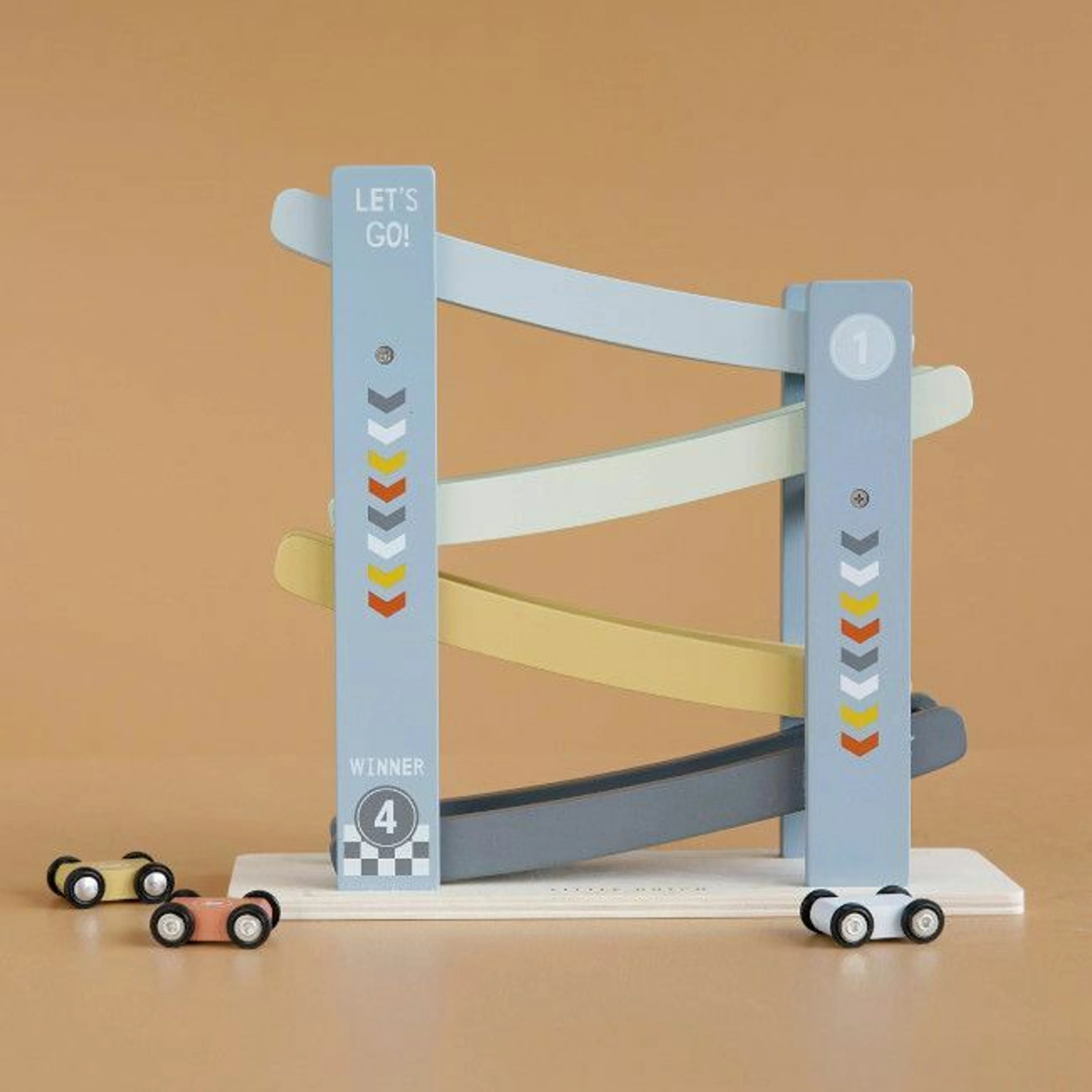 Jucarie din lemn pista de curse - Albastra - Little Dutch LD7037