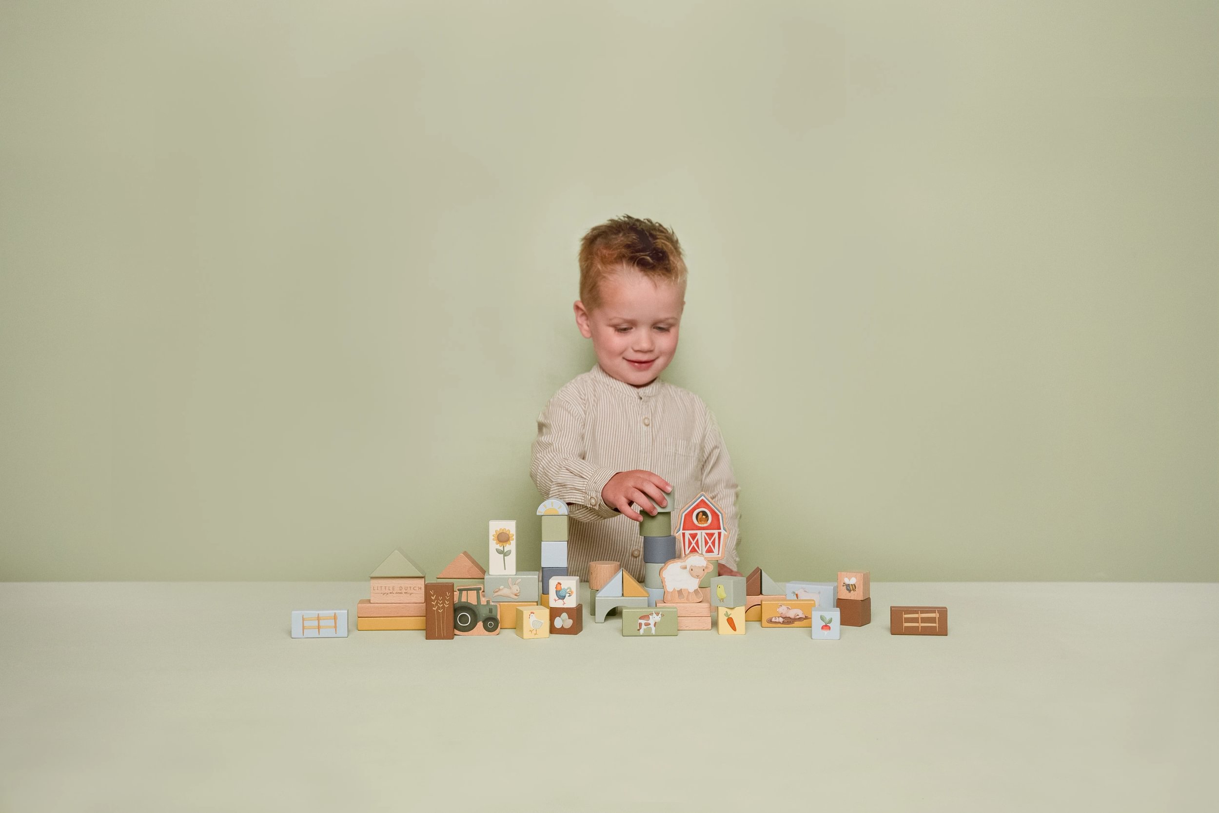 Cuburi de constructie din lemn FSC - Little Farm - Little Dutch LD7145