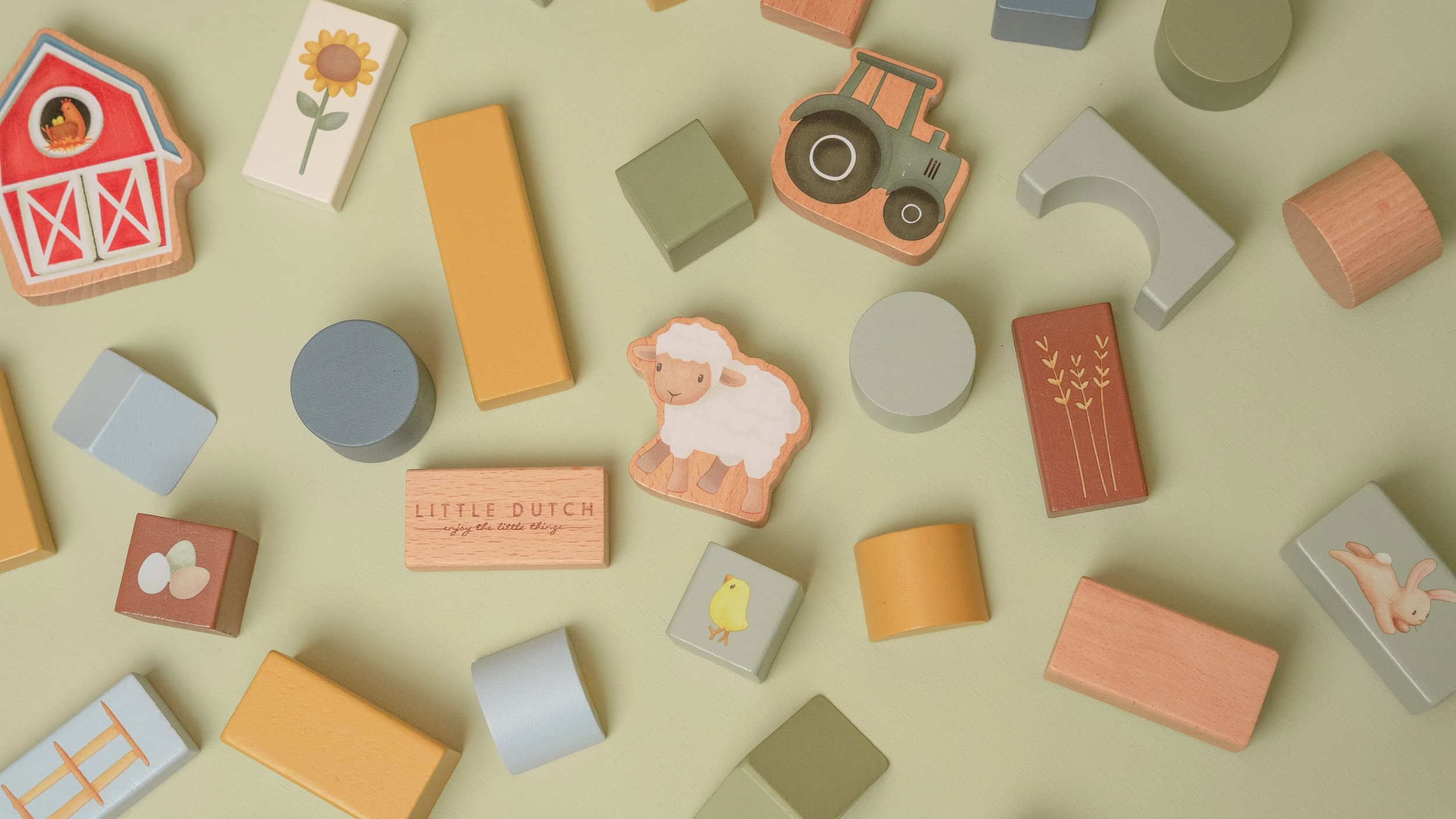 Cuburi de constructie din lemn FSC - Little Farm - Little Dutch LD7145