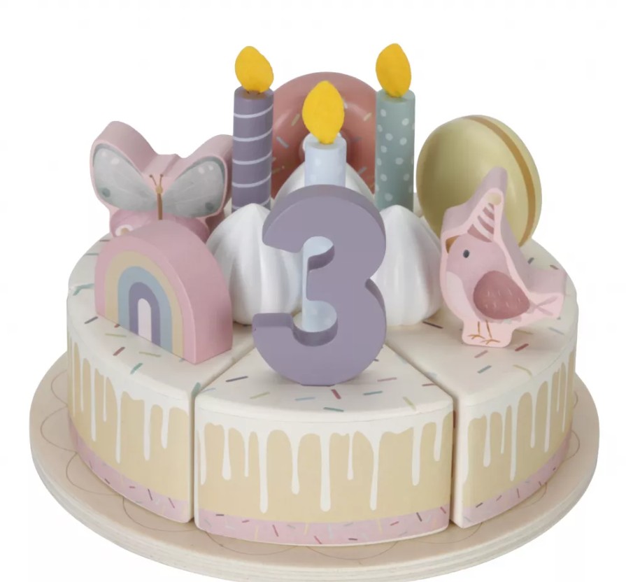 Tort aniversar cu decoratiuni pentru 1-5 ani - Roz - Little Dutch