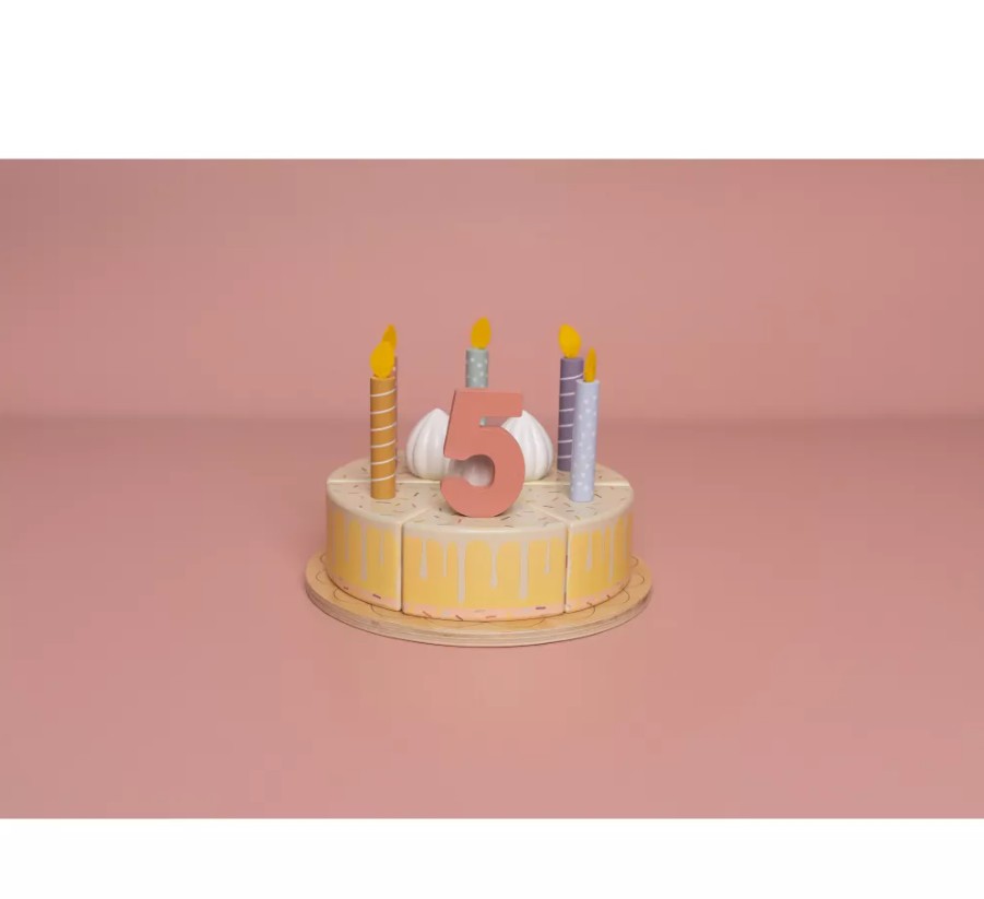 Tort aniversar cu decoratiuni pentru 1-5 ani - Roz - Little Dutch