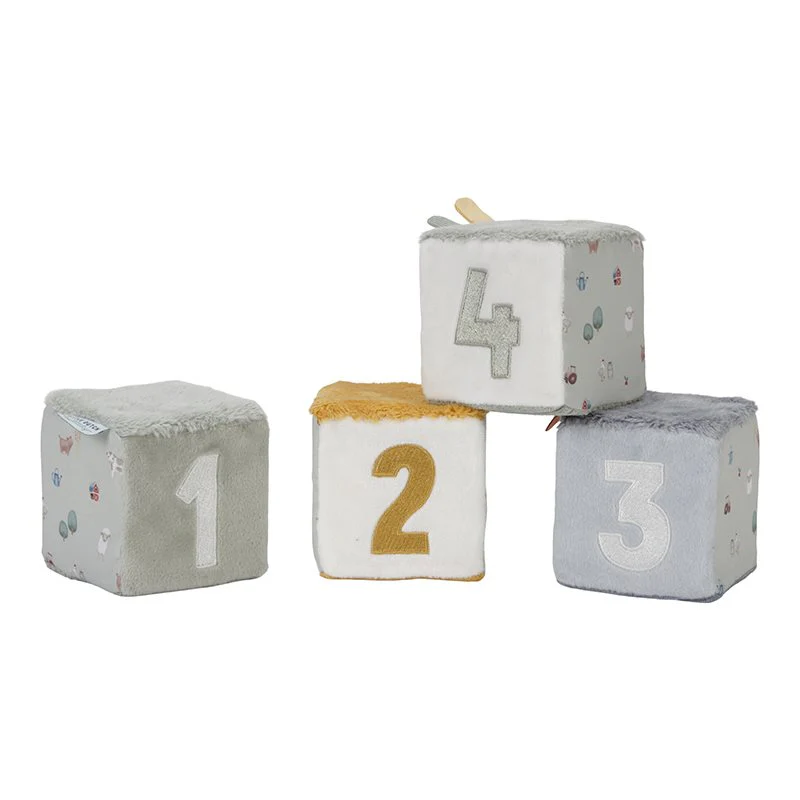 Set de 4 cuburi senzoriale pentru bebelusi - Little Farm - Little Dutch