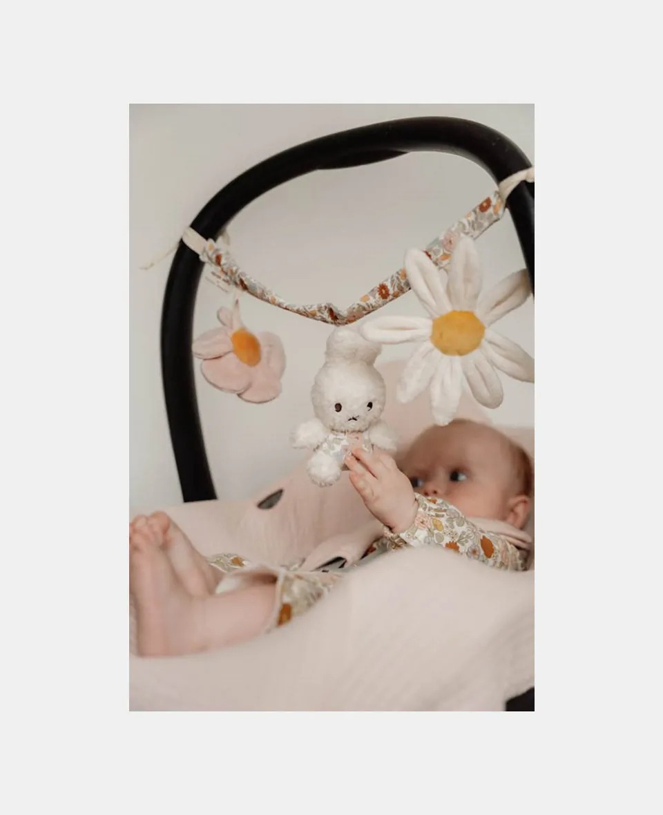 Jucarie senzoriala pentru carucior - Miffy Vintage Little Flowers - Little Dutch