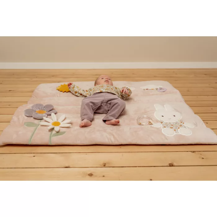 Salteluta cu activitati senzoriale - Miffy Vintage Little Flowers - Little Dutch