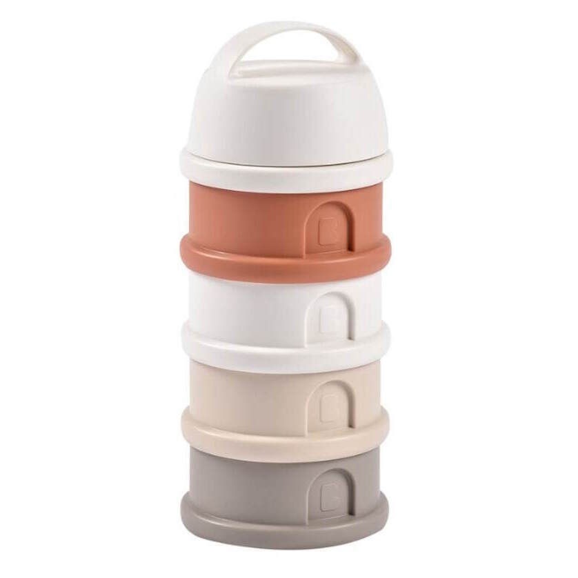Beaba recipient lapte praf 4 compartimente cottonwhite/terracotta