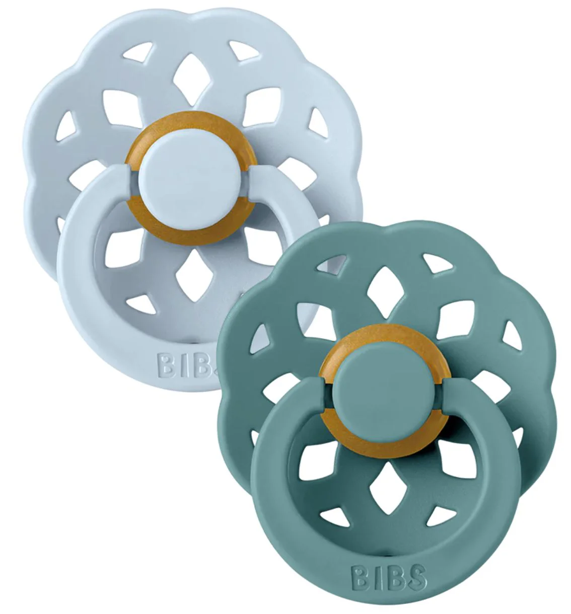 Set 2 suzete rotunde latex Bibs Boheme Baby Blue/Island Sea 0-6l