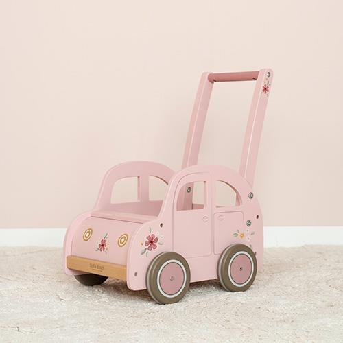 Antemergator/Premergator din lemn - Mini-van - Pink - Little Dutch
