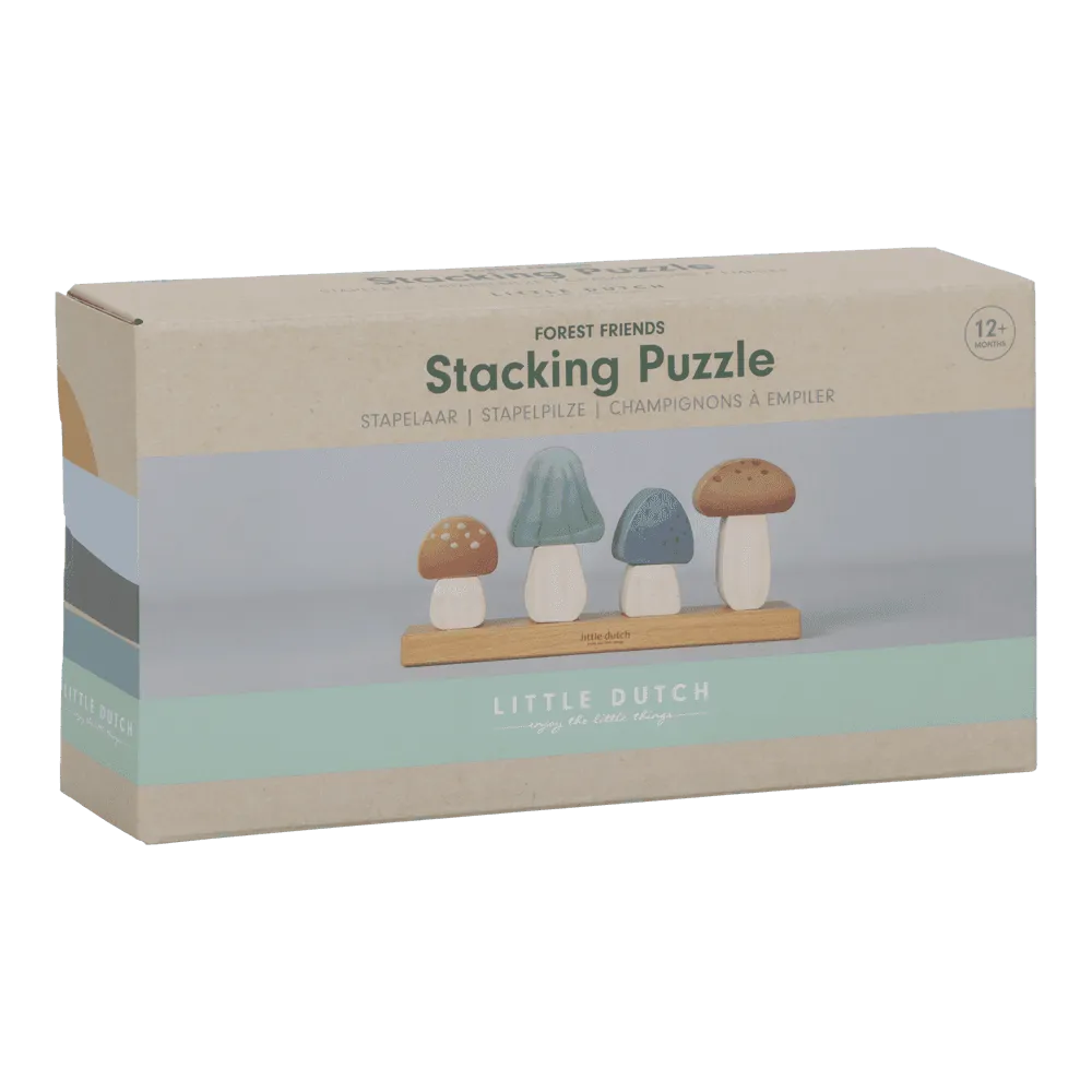 Jucarie din lemn FSC pentru stivuire - Ciupercute - Forest Friends - Little Dutch