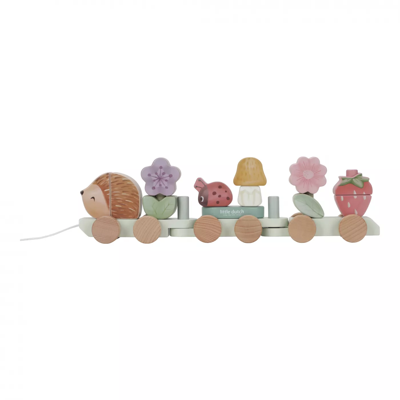 Trenulet din lemn FSC pentru stivuire - Arici - Fairy Garden - Little Dutch