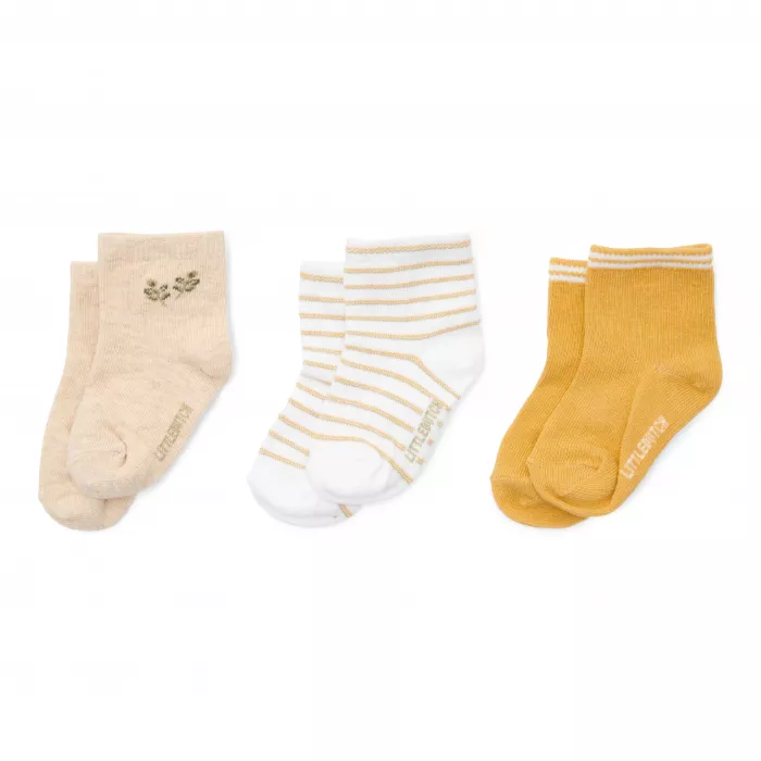 Sosete din bumbac organic pentru bebelusi - set 3 perechi - Multi - Little Farm Little Dutch - 44/56