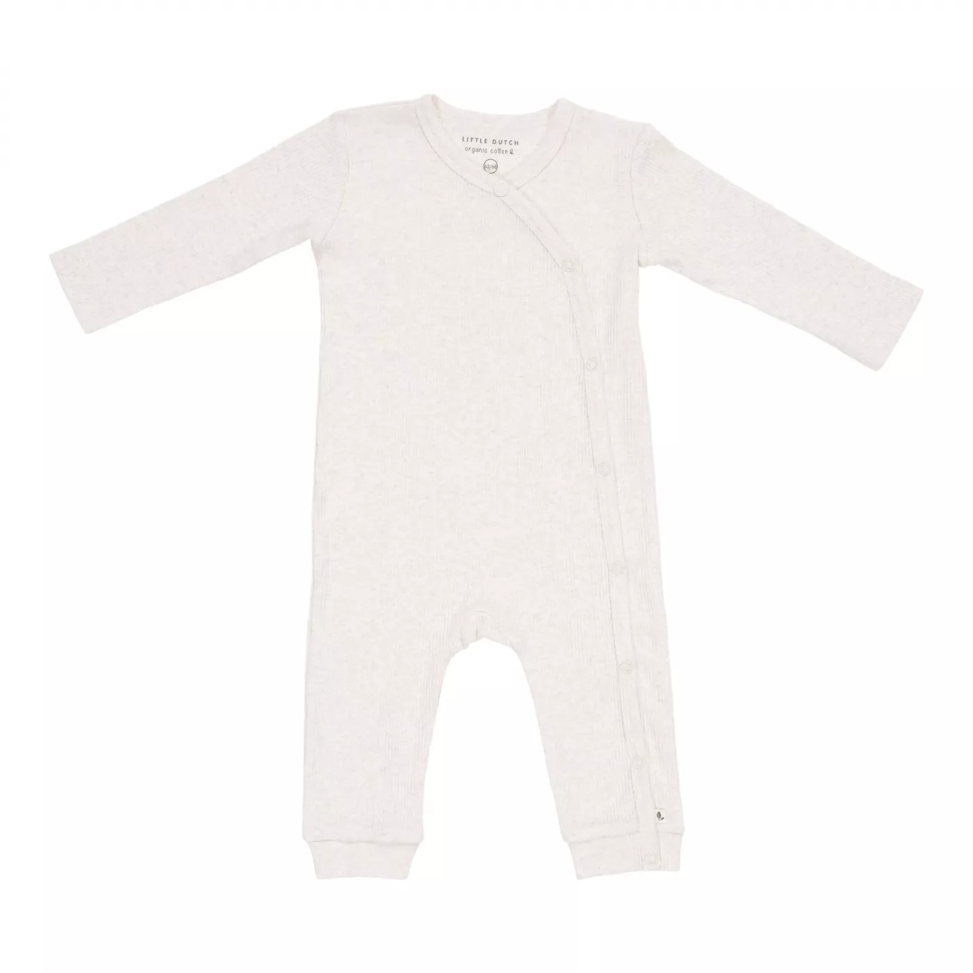 Salopeta rib din bumbac organic pentru bebelusi - Sand - Little Dutch - 62/68