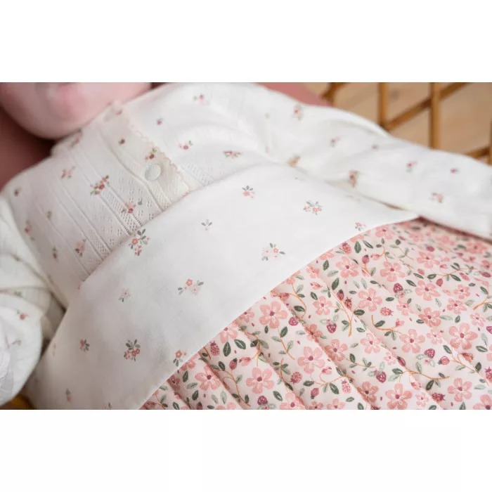 Patura din bumbac dublata cu plus - Fairy Floral & Fairy Blossom - Little Dutch