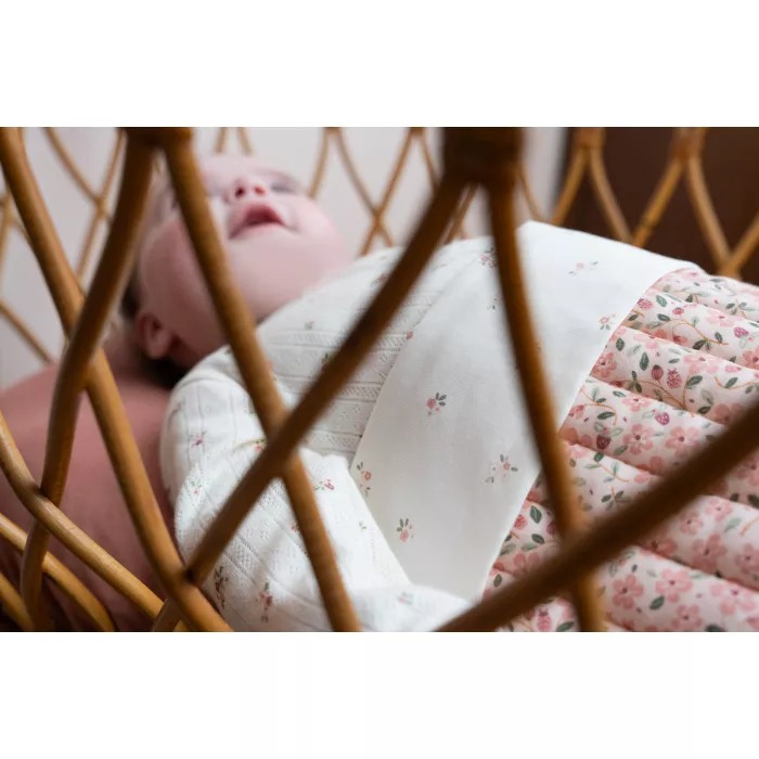 Patura din bumbac dublata cu plus - Fairy Floral & Fairy Blossom - Little Dutch