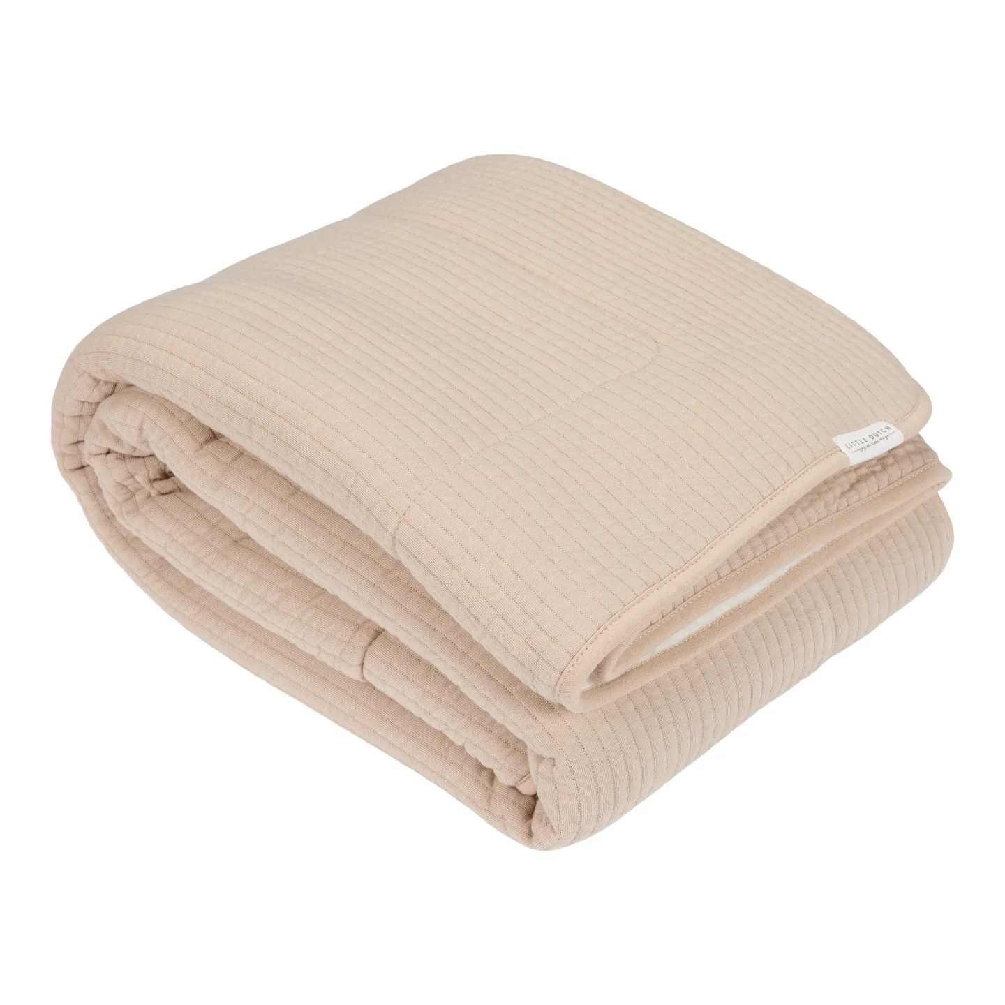 Patura din bumbac dublata cu plus - Pure Beige - Little Dutch