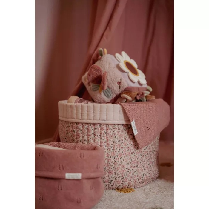 Cos de depozitare rotund mare pentru comoda de infasat - Fairy Floral - Little Dutch