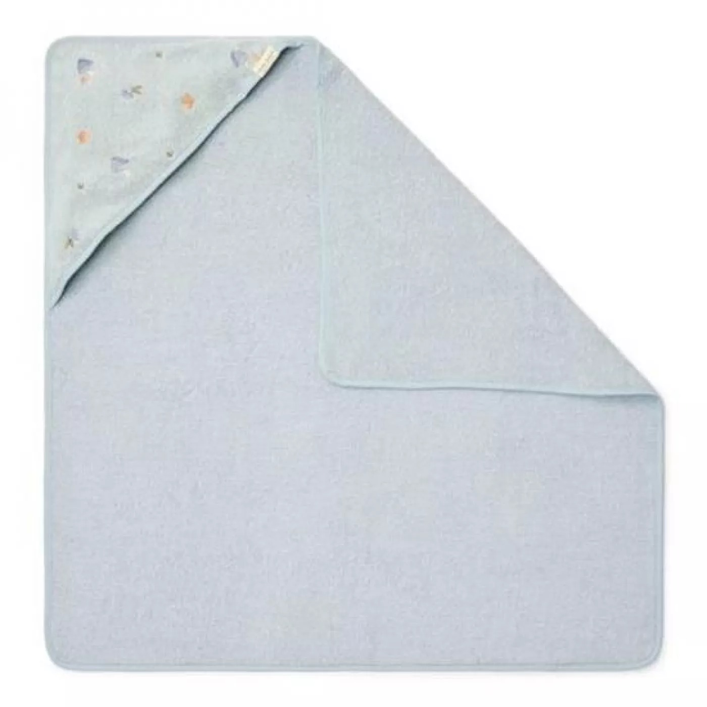 Prosop cu gluga cu broderie 75x75 cm - Blue - Little Dutch