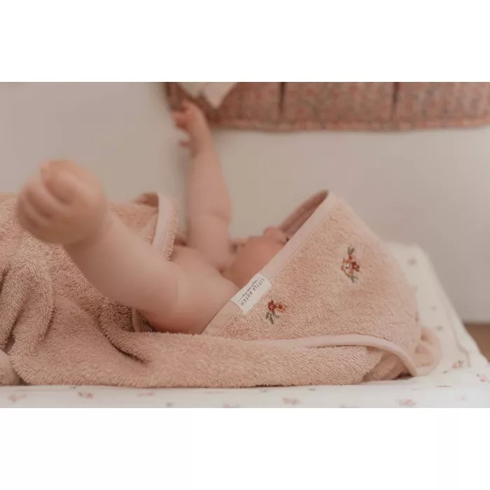 Prosop cu gluga cu broderie 75x75 cm - Blossom - Little Dutch