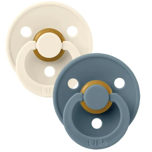 Bibs Set 2 suzete latex 0-6l+ Ivory/Petrol