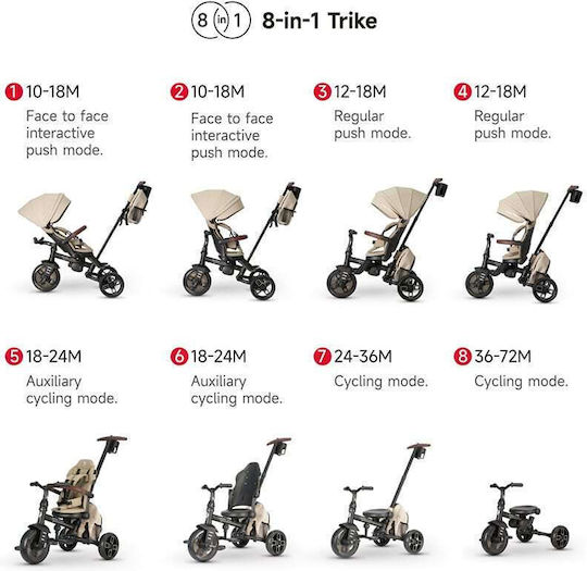 Tricicleta copii Qplay Comfo Max Coffee