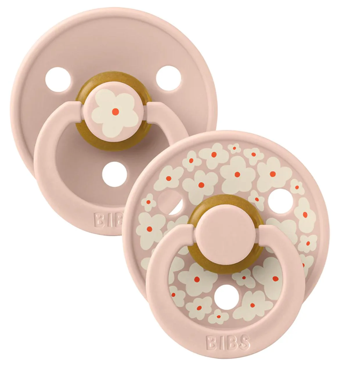 Bibs Set 2 suzete rotunde latex (0-6 luni) Jasmine Blush Mix