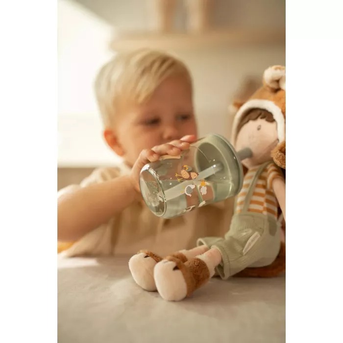 Детский стакан с трубочкой – 250 мл – Little Farm – Little Dutch