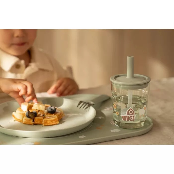 Детский стакан с трубочкой – 250 мл – Little Farm – Little Dutch