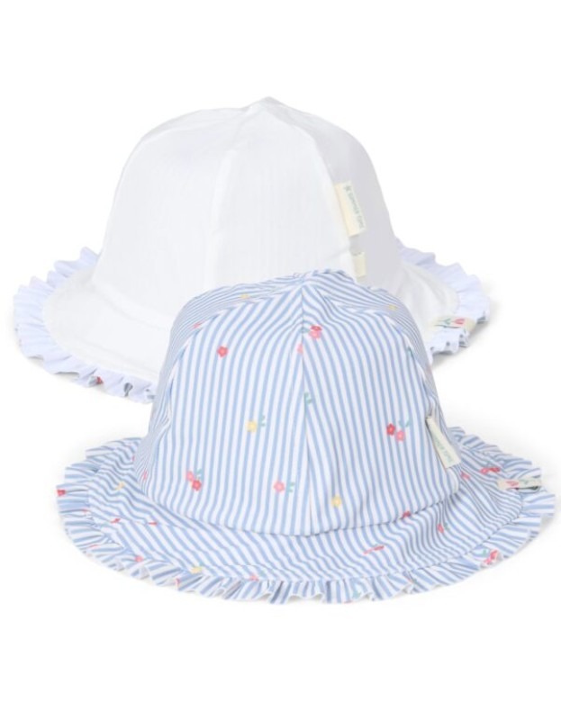 Солнцезащитная панама с UV-защитой 50+ – Sunny Flowers Blue – Little Dutch – 1–2 года