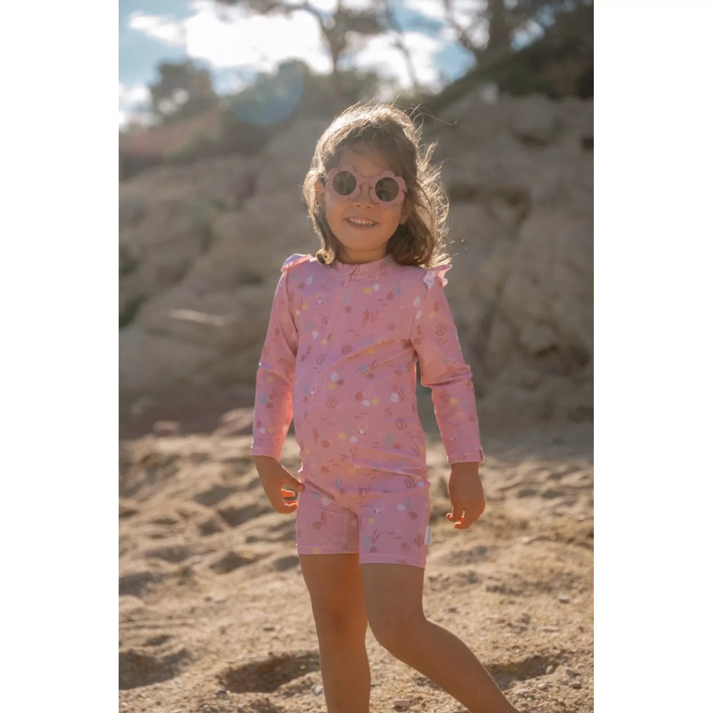 Costum de baie cu maneca scurta cu protectie UV 50+ - Ocean Treasures Multi - Little Dutch 74/80